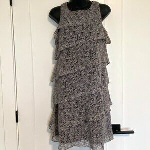 CJ‎ Christopher& Banks Tiered Ruffle Layered Sleeveless Short Dress Size 4
